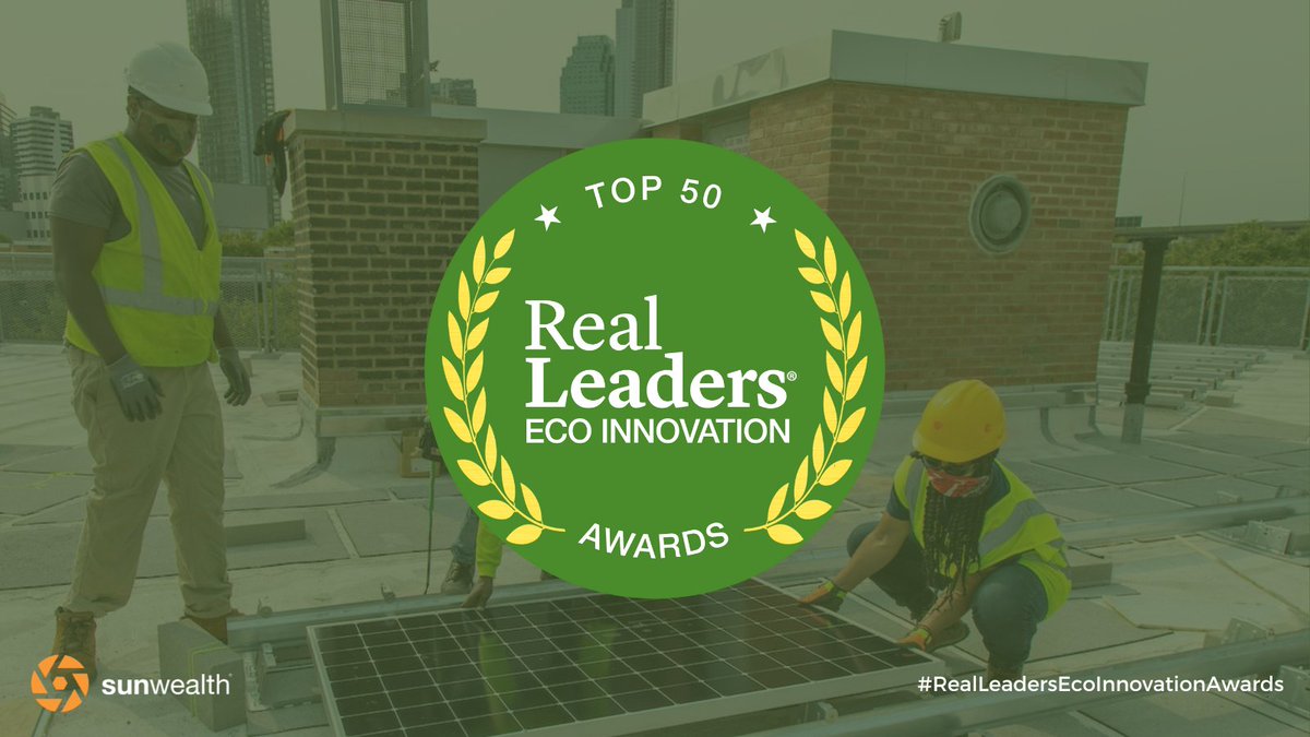 .<a href="/Real_Leaders/">Real Leaders</a> has named Sunwealth as one of the Top 50 category winners of their inaugural 2022 Eco Innovation Awards.

We're honored to be recognized among other exemplary companies driving environmental innovation.

real-leaders.com/eco-award-winn… #RealLeadersEcoInnovationAwards