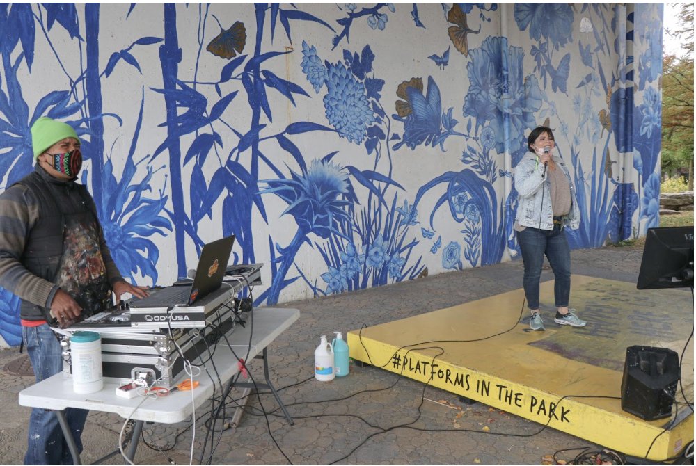 TheCraigPoint's tweet image. Poetic Platforms 2022 at Ping Tom Park.
Poetic Platforms foster cross-cultural connection and collective healing through pop-ups in underutilized spaces and parks. @oacchicago 
11 am - 4 pm
People’s Stage Karaoke
4 pm - 6:50 pm
300 W. 19th Street CHICAGO, IL 60616