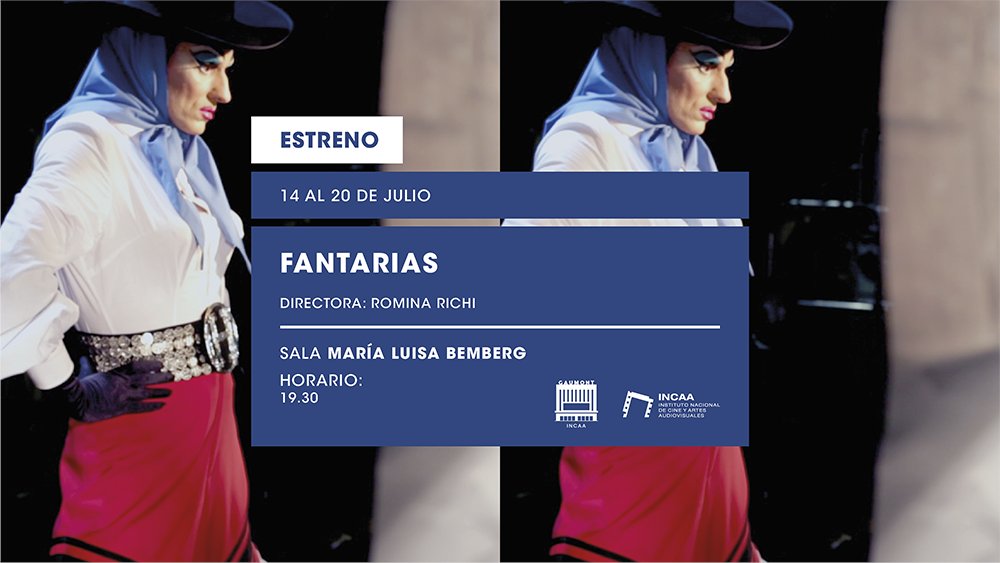 CulturaNacionAR's tweet photo. 🎬 El @INCAA_Argentina te inivta a disfrutar de los estrenos de esta semana en el @CineGaumont: #Fantarias, un documental realizado por Romina Richi; y los largometrajes #MantoDeGemas, de Natalia López Gallardo y #GiroDeAses, de Sebastián Tabany y Fernando Díaz. https://t.co/4jKCBgE7yO