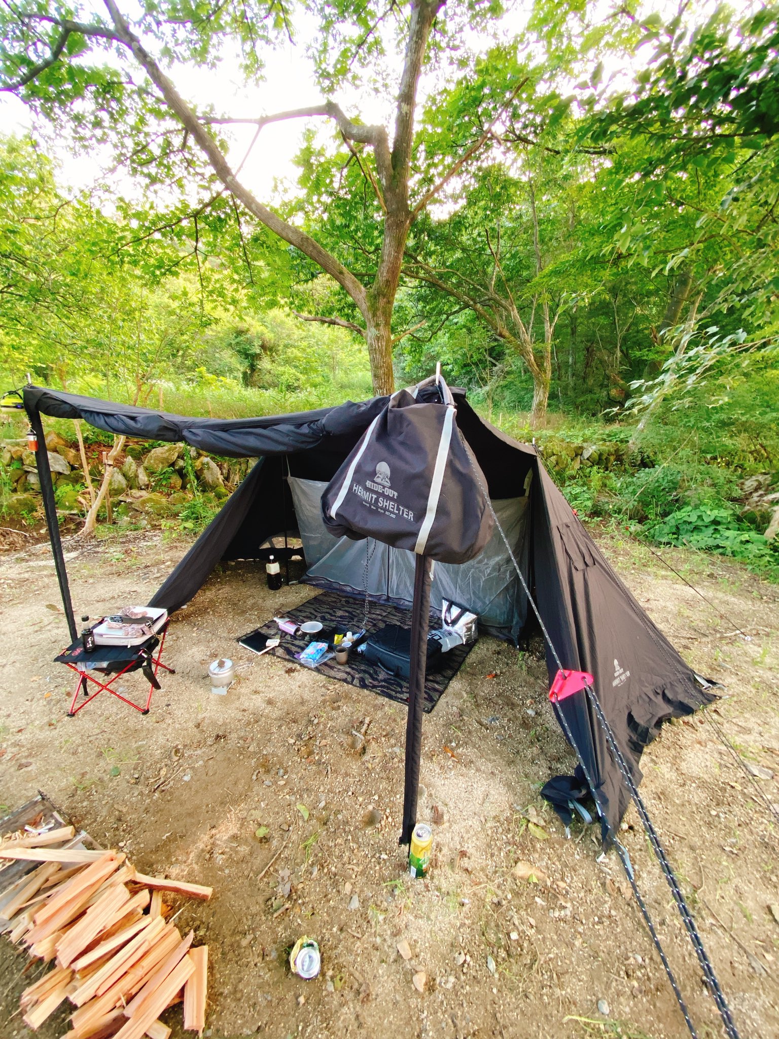 ボタニカル ミディアムベール HIDE-OUTパップテント hermitshelter
