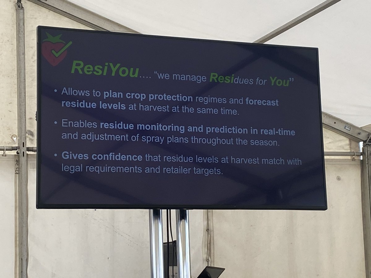 At @FruitFocus @RPrankerd has spoken about a new digital tool for monitoring residues being developed by @Bayer4Crops