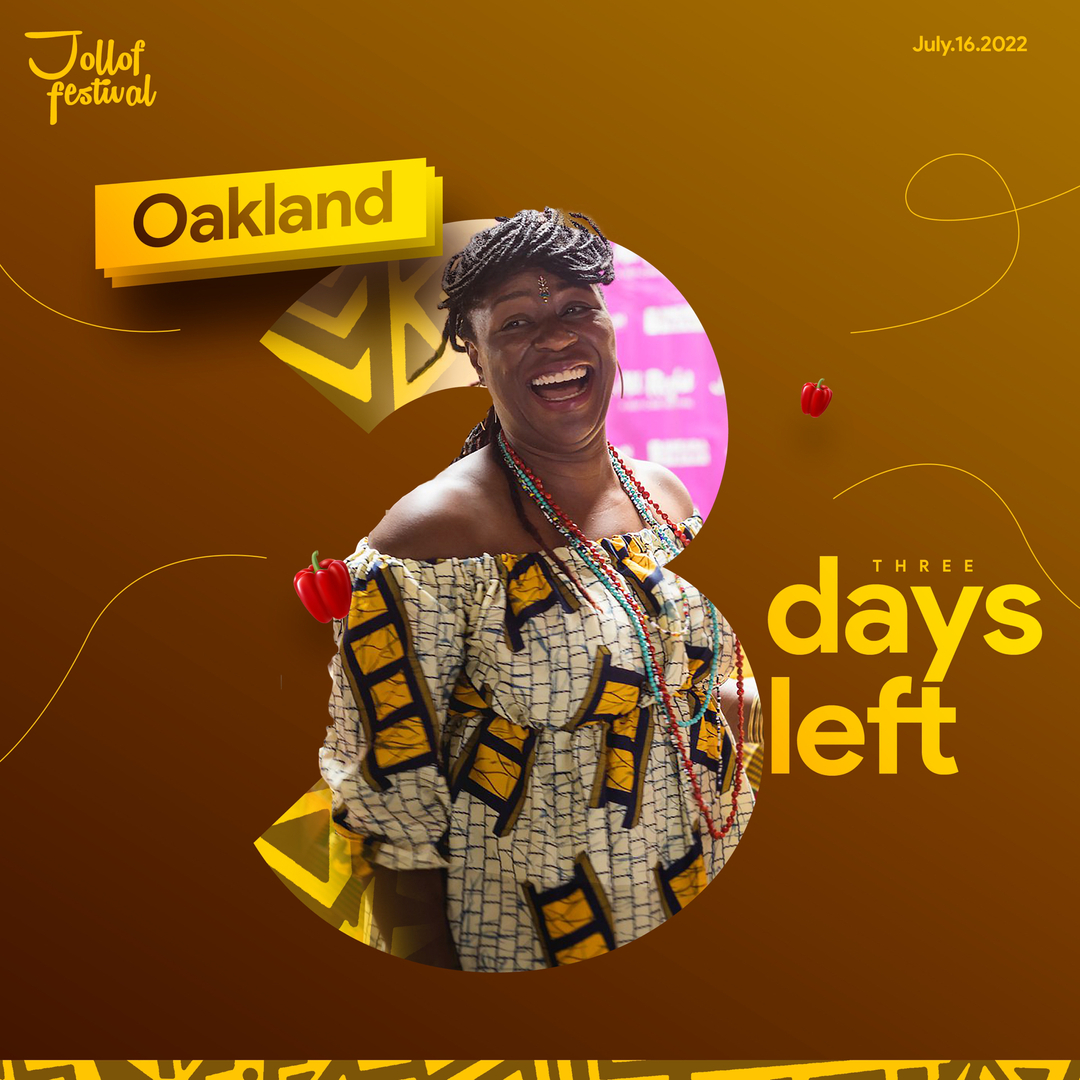 jolloffest's tweet photo. 3 days leftโ๏ธLetโs see whoโs going to win the #jollofbattle in Oakland.
Make sure youโve gotten your tickets today.
#jolloffestival2022 #jolloffestival #jollofrice #foodie #jollofisbae #oakland #california #summer2022 #cali #oaklandsown #oaklanders https://t.co/EktSPMJejb