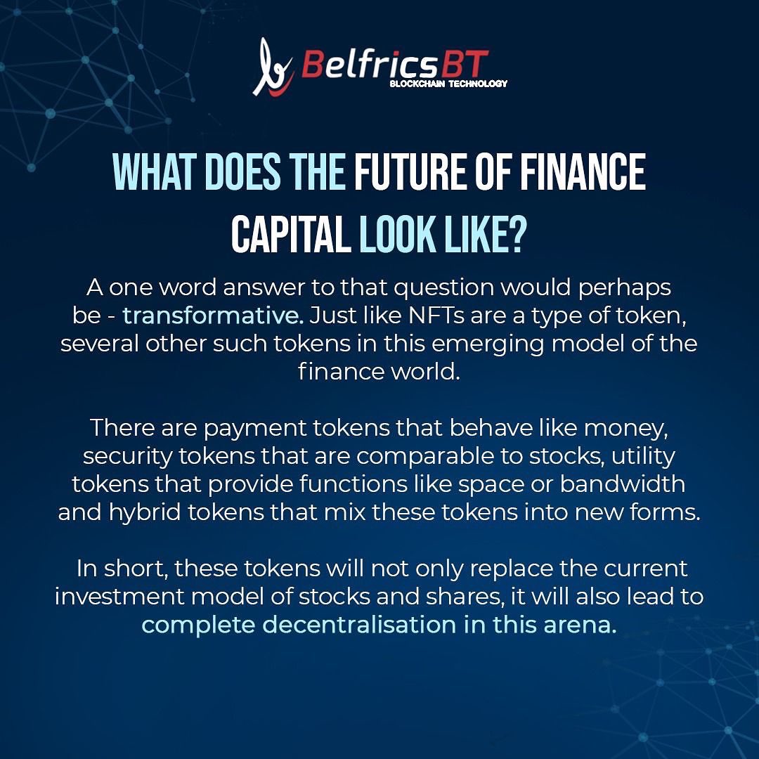 belfricsbt's tweet photo. One of the terms you may stumble upon often now in the finance world, is an #NFT. But did you think, it could be only a small part of a whole new world of #finance that’s been in development for years now? Swipe to read more 

@realLifeClips

#BelfricsBT #Blockchain #NFTs https://t.co/Tfxcc5n3p9