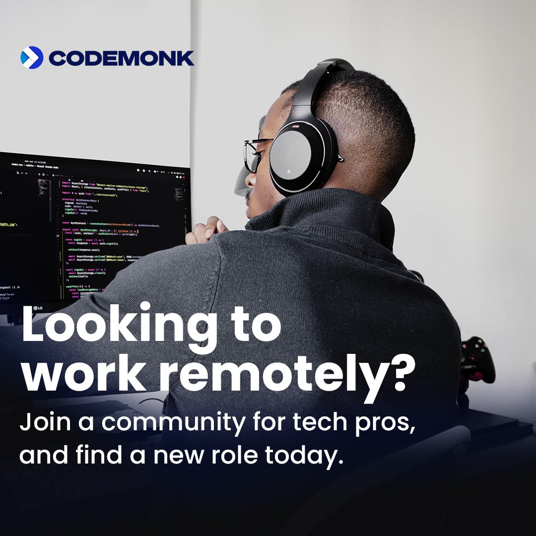 Do you want to access opportunities in tech with global companies? 

🤝 Join our community of tech experts &amp; eliminate geographical boundaries

✅ Find a new tech role that is 100% remote at CodeMonk: eu1.hubs.ly/H01jyYX0