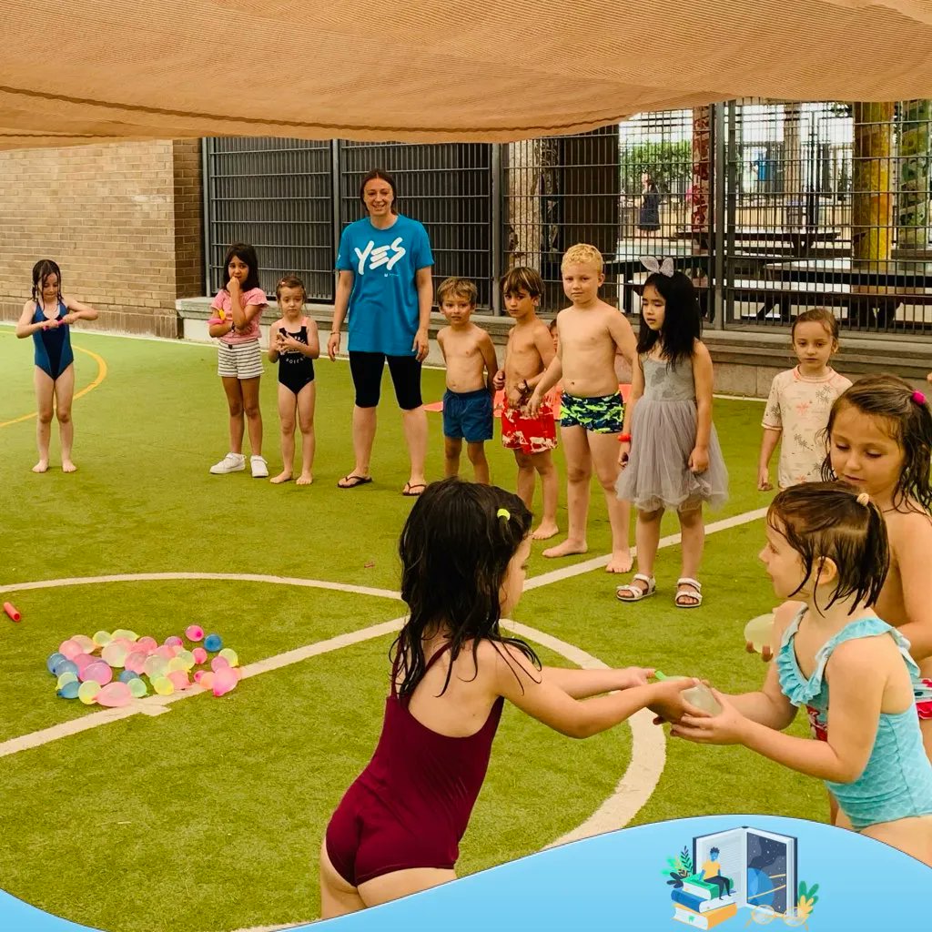 Our ☀️ #SummerCamp ☀️ students are having fun playing water games and cooling off in our pool!