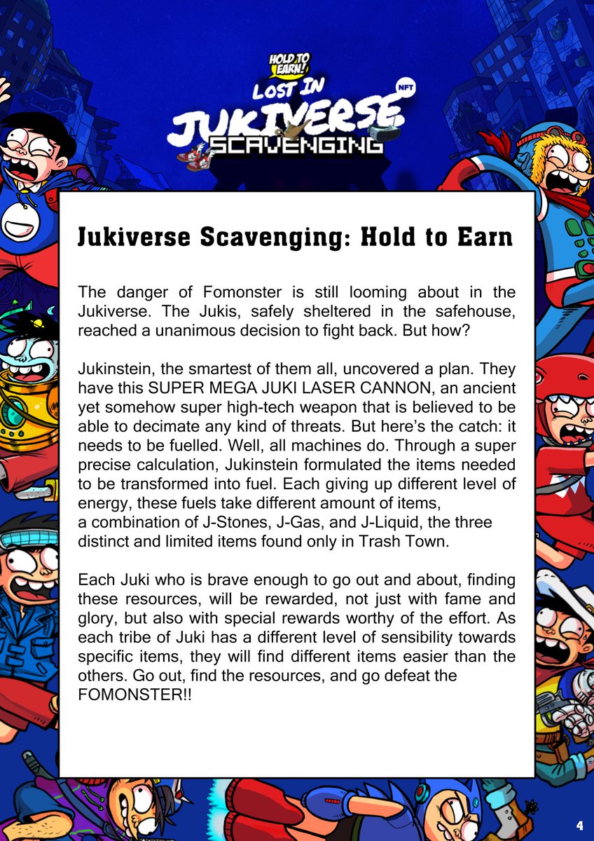 JukiverseNFT's tweet photo. it’s getting closer to #Jukiverse’s Hold to Earn: Scavenging! Get your Jukis, hold them, trade resources, and craft valuable rewards!

LFJ! https://t.co/Sj6ShAStAE
