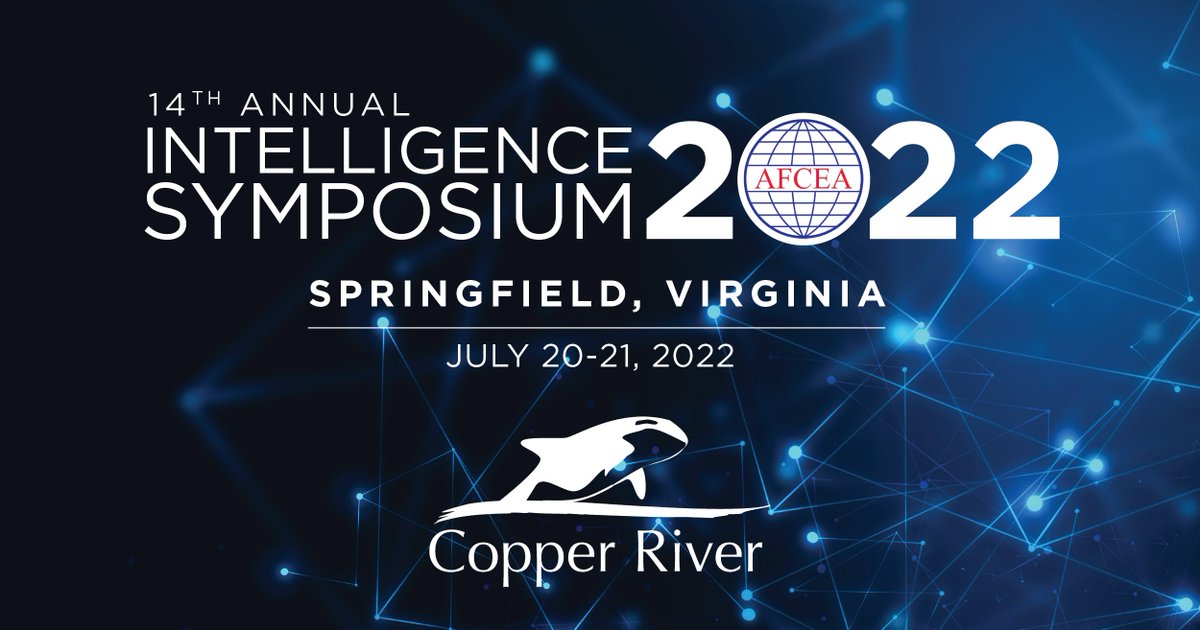 CopperRiverES's tweet photo. We are excited to be part of the @AFCEA International Intelligence Symposium on July 20-21 in Springfield, VA! Come by our table to find out more about our solutions and services. #technology #cybersecurity https://t.co/FjajXLd0D5