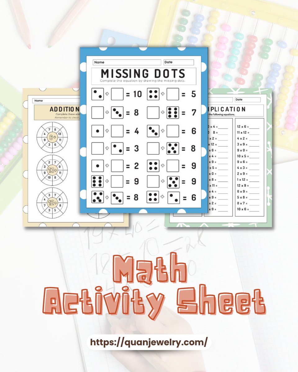 Hey, math lovers kids! Learn while enjoying these Math Activity Sheets!

Get them for FREE at quanjewelry.com/products/back-…
#quanjewelry #backtoschool #schoolprintables #school #printables #freeprintables #design #designprints #print #worksheet #schoolworksheet #coloring #coloringpages