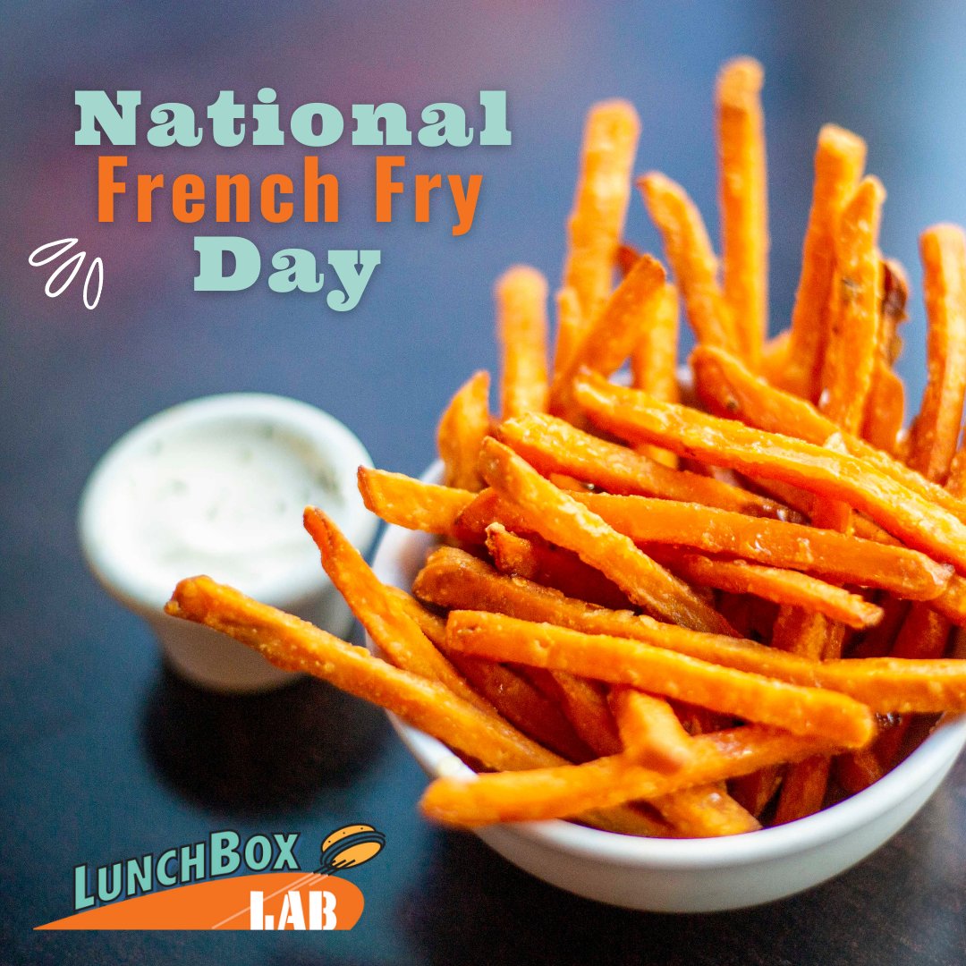 Lunchbox_Lab's tweet photo. Happy National French Fry Day! 🍟  Come celebrate with some crispy original fries (or sweet potato fries!) 🙌 

Hungry? Check out our menu 👉 https://t.co/xRO0fee1rU

#Burgers #lunchboxlab #lunchboxlaboratory #shakes #chickenwings #nationalfrenchfryday #fries https://t.co/e0t7NMTuqv