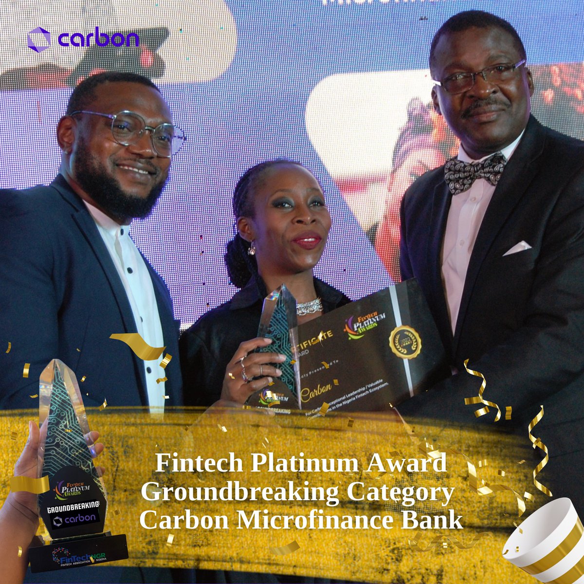 get_carbon's tweet photo. We have a new one in the bag! The Fintech Platinum ground-breaking award 🏆

Carbon appreciates each and every one of your support.

Congratulations #CarbonCommunity https://t.co/BcbzhnMWET