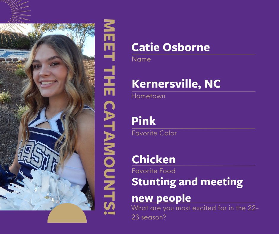 Today's Meet the Catamounts is Catie!