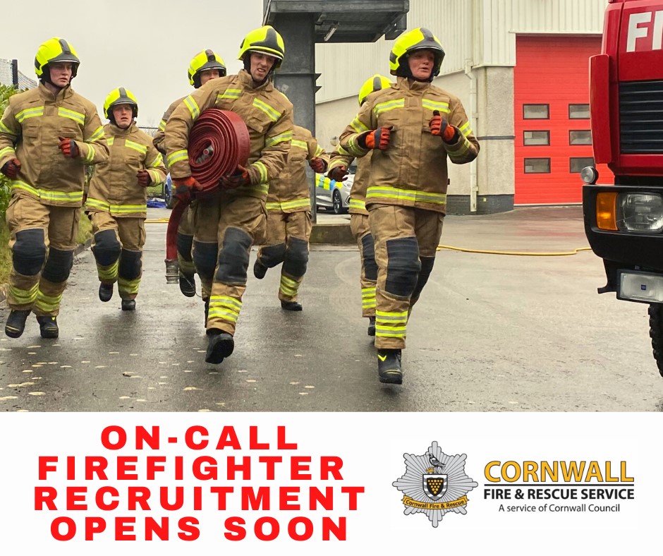 CornwallFRS's tweet photo. 👀🚒Would you like to be part of our amazing teams throughout the county?
Our On-call recruitment goes live later this week https://t.co/tIPKQ7iAOV