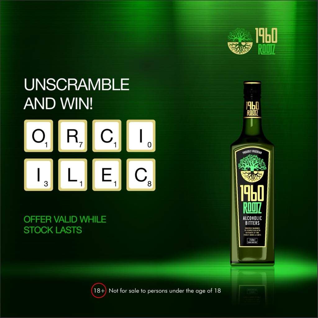 Giveawaykingwin's tweet photo. Giveaway from 1960 Rootz Nigeria
Unscramble and Win
Think you know ๐ค ๐ญ
Visit their Page and participate
Cool Prize to be won
Good Luck ๐ค
#originalbitters #1960rootz #unscrabblewords #midweek https://t.co/Baz5XLTkv8