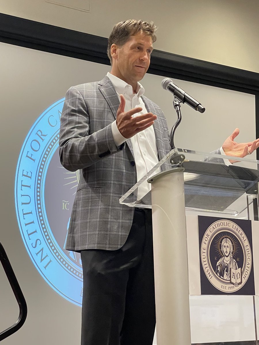CathLibEd's tweet photo. Tech entrepreneur and philanthropist Michael Ortner delivers an inspiring, practical plenary this morning on the importance of serving and forming parents, the primary educators of children. “Teachers are role models for parents too, not just students” #ICLENationalConference https://t.co/BMDlmRkihr
