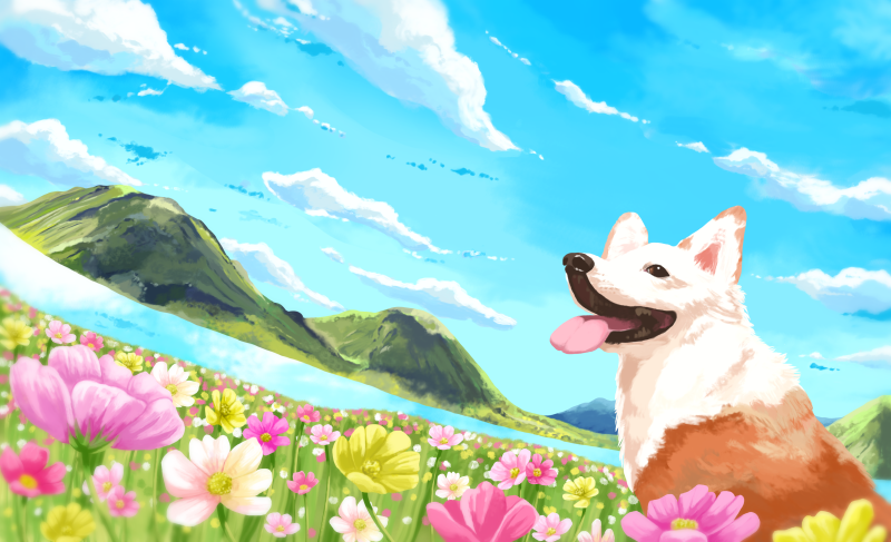 かおりちゃん(<a href="/kaorim_/">かおり</a>)どーなつさん(<a href="/donuthouse_0/">初どーなつ🍩絵描き</a>)エコケコさん(<a href="/Ecokeco_design/">Ecokeco(エコケコ)🇯🇵 ⚔新作準備中⚔</a>)チコさん(@chicochoco214)ありがとうございます🥰
昔描いた絵です❣️うちの子コーギー💕
被りそうなのでうちの子にはアンカーを走ってもらいます🐕💨✨

#引用RTで絵をあげて5人指名してバトンでお気に入りの絵を載せる