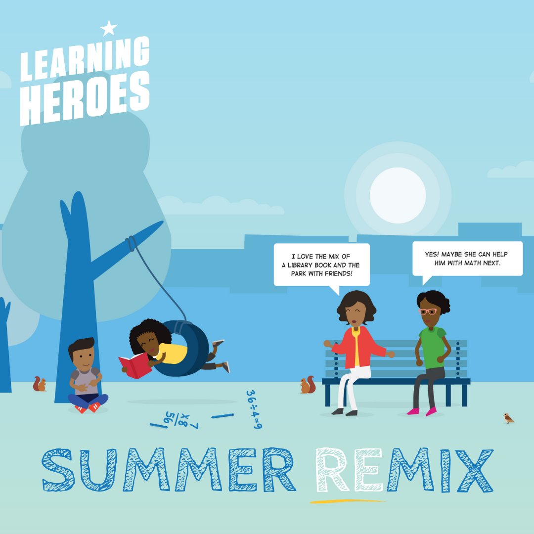 summerlearning's tweet photo. Whether helping your kid with math or staying active & connected to friends, summer is a great time to mix it! See the #SummerReMix by @BeALearningHero: https://t.co/L1ShPyukhw
More #SummerLearningWeek tools at https://t.co/3dFm7Hm1x1. @NationalPTA @UniEducacion #DiscoverSummer https://t.co/RxfB7KRZRk