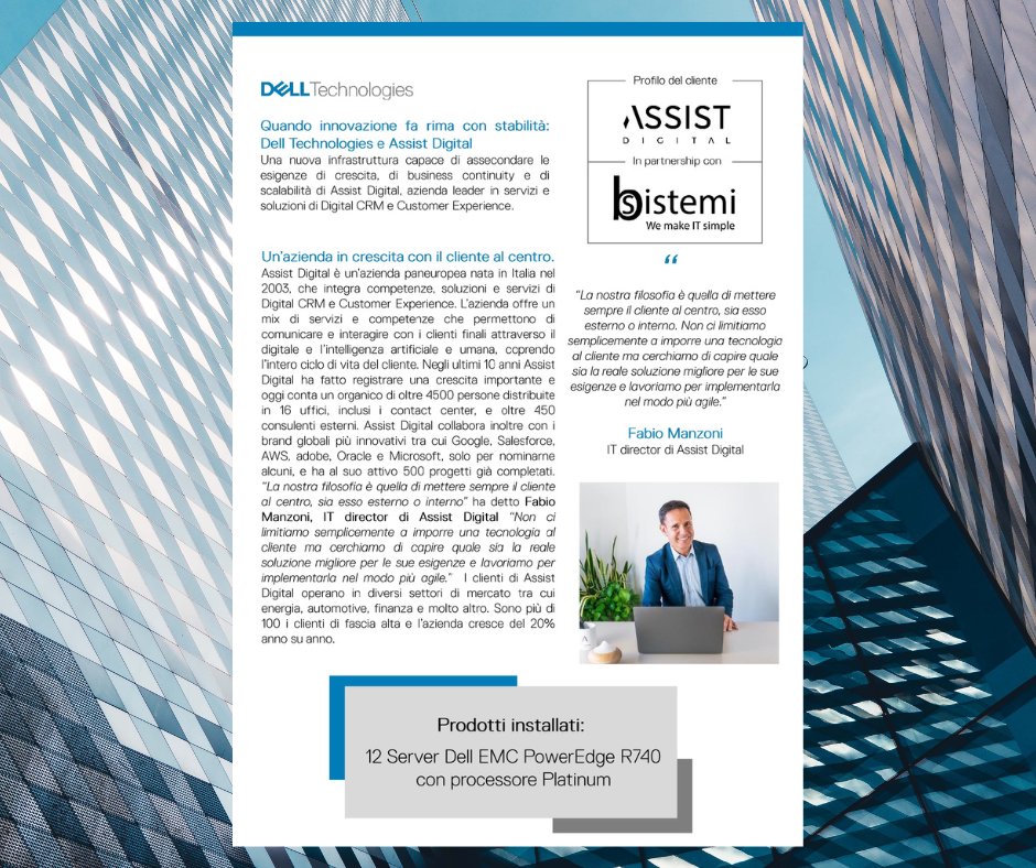 lucarallo's tweet photo. 💻 La crescita di @AssistCRM e le nuove esigenze aziendali hanno richiesto un’infrastruttura nuova e capace di garantire il livello di performance e business continuity adeguato.
Scopri la soluzione pensata da @DellTechItaly nella #DellTechCase ➡️ https://t.co/Jb4mqXAe9f
#adv https://t.co/y91WaDXlVW