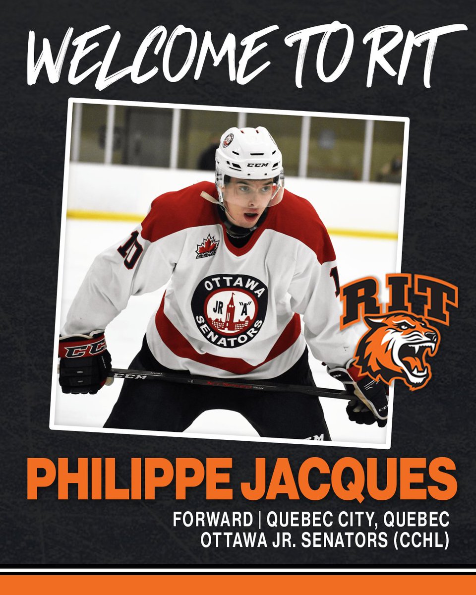 NEW GUY | What's better than one newcomer from the <a href="/OttawaJrSens/">Ottawa Jr. Senators</a>? TWO. Welcome to #RIT Philippe Jacques - bit.ly/3IrWDNj
