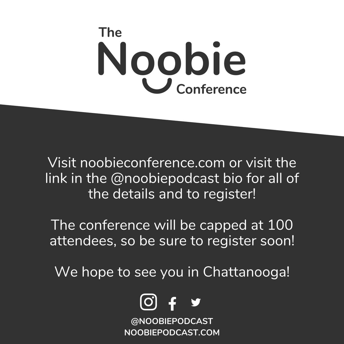 We are SO excited to announce: The Noobie Conference! Our mission is simple: Simplifying photography and photography business for new photographers through practical education! We would love to see you in Chattanooga, TN in January! Visit noobieconference.com for more info! 🎉