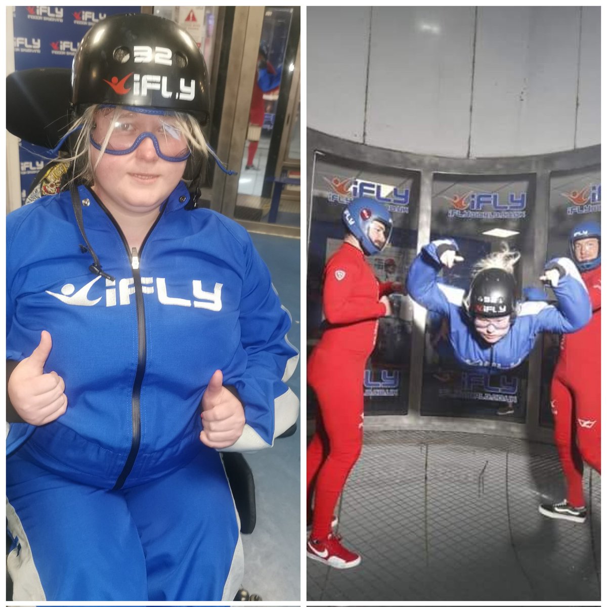 Huge thank you  <a href="/iFLY_UK/">iFLY UK Indoor Skydiving</a> #manchester for making <a href="/funkywheelies/">Kelsey speed</a> dreams come true... she still #flyinghigh. #summeradventures #inclusion #accessforall