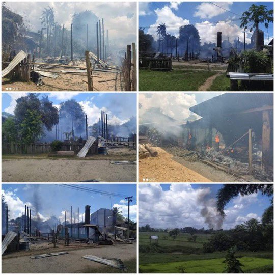 scarlletnn's tweet photo. #Pinlebu Tsp, #Sagaing, ZaydiOo village was raided by military terrorist on Jul 11. 1 villager was SHOT DEAD, burned 2 homes & destroyed shops.
#2022July13Coup
#WhatsHappeningInMyanmar
#AUS_ProsecuteMyanmarJunta
#AssertUJOnMyanmarJunta https://t.co/y1hZdULSD1