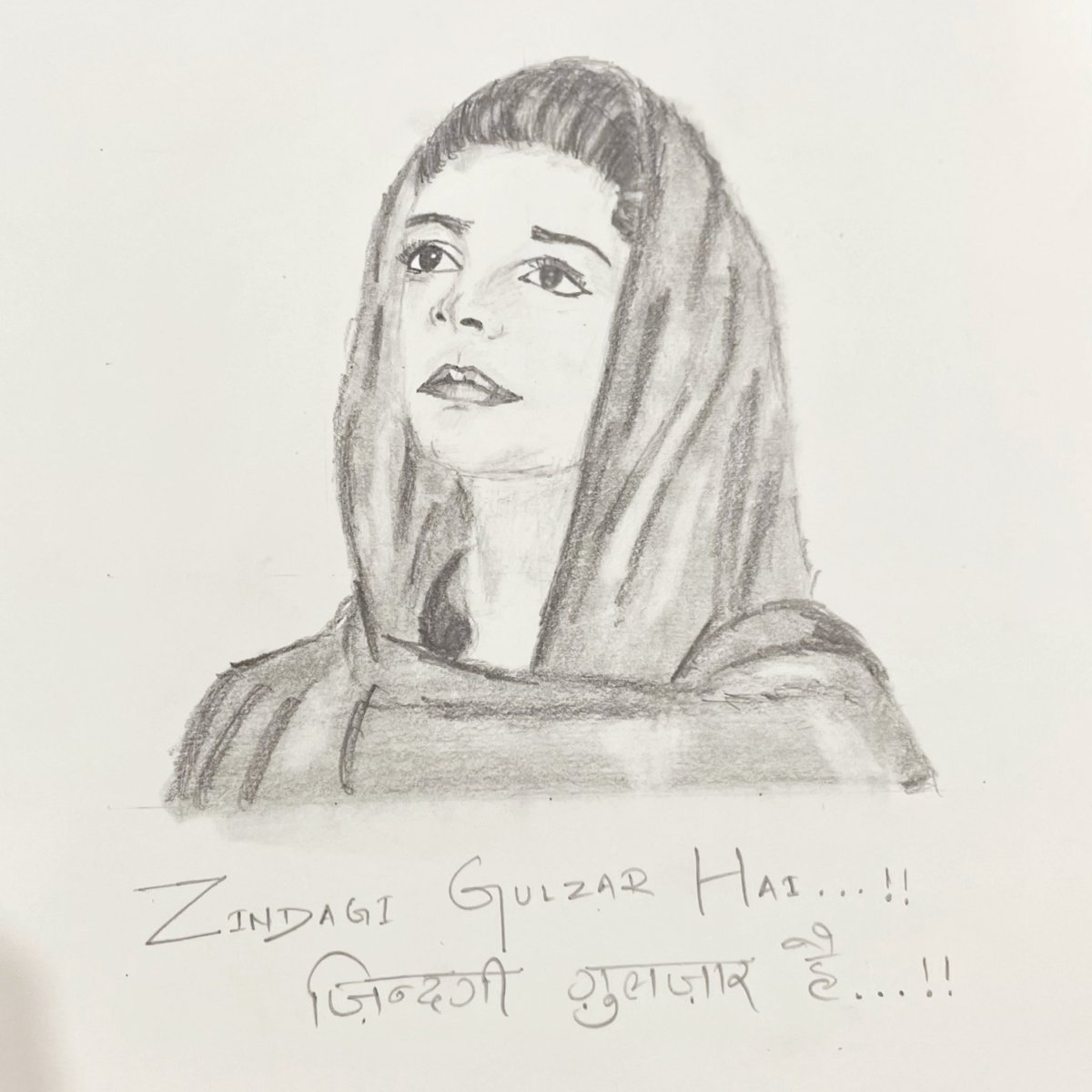 Ashu_HMS's tweet photo. @sanammodysaeed on my canvas #ZindagiGulzarHai #sketching #sketchbookdiaries #sanamsaeed https://t.co/WHLM9ymsfK