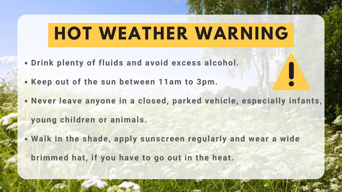 ⚠️North Yorkshire Heatwave Alert⚠️ In hot weather, its important to stay safe.
