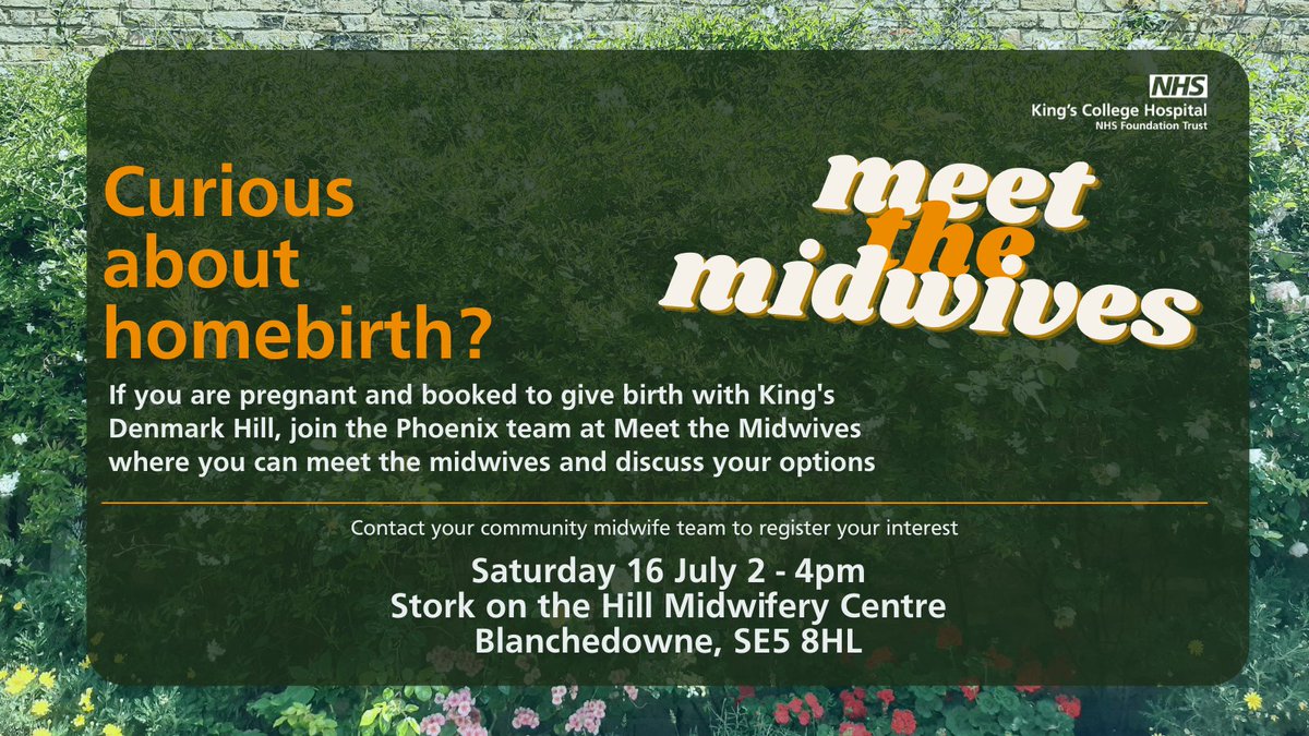 Our Phoenix #homebirth midwives are hosting a meet and greet this Saturday 16th July at 2pm - if you're interested in exploring this option contact your community midwife team as you'll need to register. We look forward to seeing you there! #continuityofcarer #coc #birth
