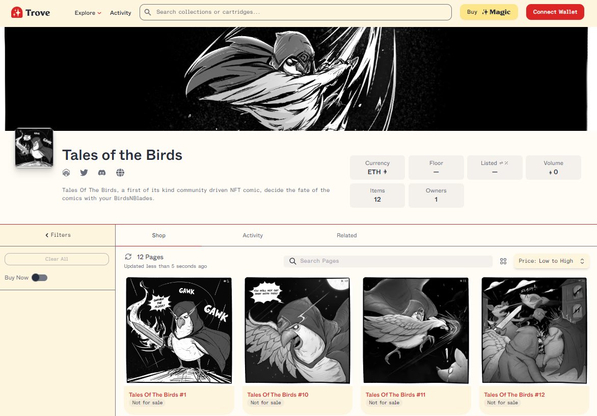 EXTRA EXTRA! Read all about it! 

Get your TOTB Comic pages at <a href="/TroveByTreasure/">Trove</a>, new chapters every week! 📰