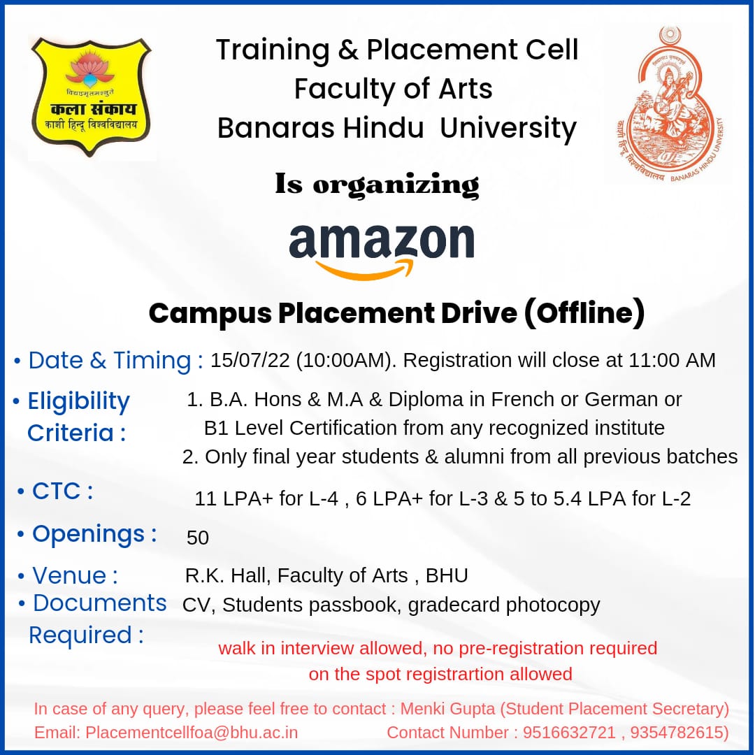 Placement and Internship Cell, BHU tweet media