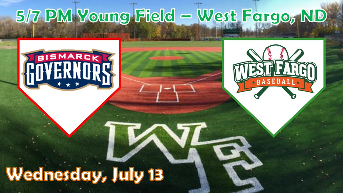 Game Day! BGovs travel to West Fargo to play the <a href="/WFPatsBaseball/">West Fargo Legion Baseball</a> in a statewide conference doubleheader at Young Field.