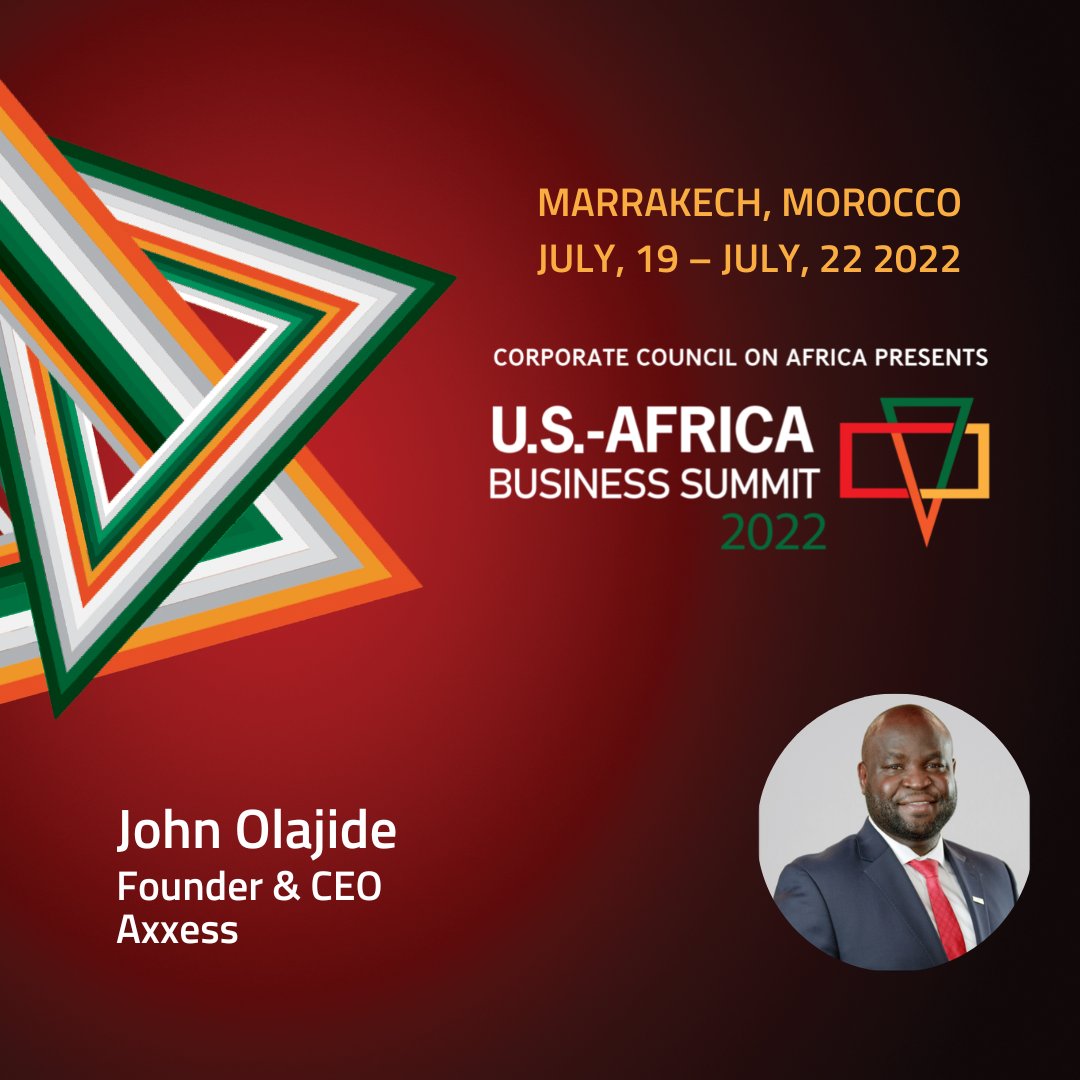 JohnOlajide1's tweet photo. I am excited to participate next week in the @CorpCnclAfrica's U.S.-Africa Business Summit in Morocco, where I will be participating on a panel discussing how to narrow the digital divide in Africa. https://t.co/P3VF3PB0r8