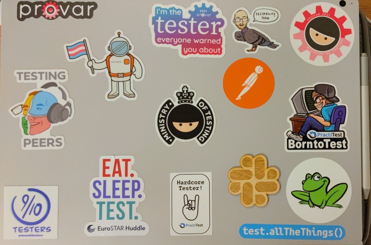 christovskia's tweet photo. I would call this a pretty reasonable upgrade in sticker cover, now I've also added a #FroGSConf sticker as sent to me by the awesome @ezagroba https://t.co/btzuuiDy0J