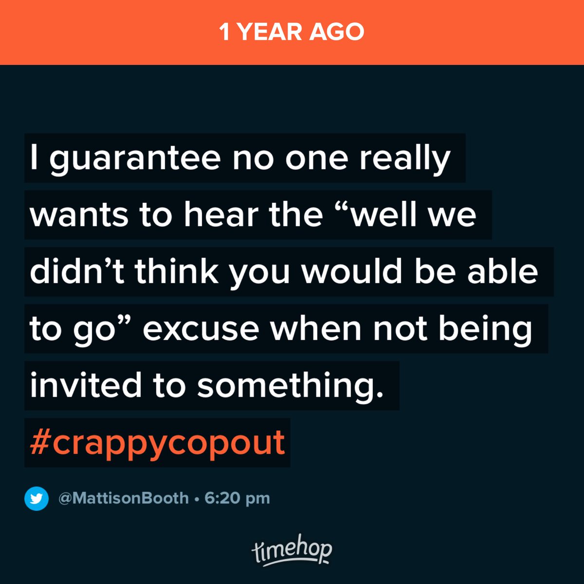 MattisonBooth's tweet photo. Still true. https://t.co/KAo0HpIry5