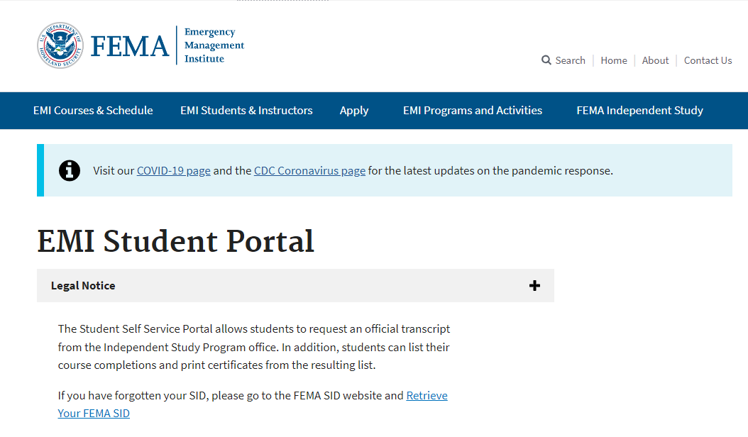 FEMA EMI on Twitter "Our new selfservice student portal allows