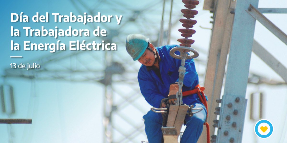 Energia_Ar's tweet photo. Hoy es el día del trabajador y la trabajadora de la Energía Eléctrica. ⚡️ 

Su aporte es fundamental para seguir impulsando nuestro desarrollo, con energía segura y de calidad que llegue a cada región del país. 👩🏽‍🔧👷🏽

¡Felicidades! 🎉 https://t.co/wg2Et9973p