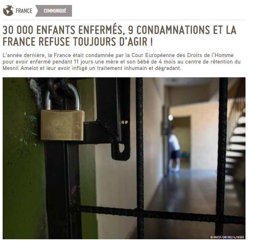ACAT_France's tweet photo. France 🇫🇷 | Plus de 30 000 enfants ont été enfermés depuis 2012 en dépit des engagements internationaux de la France ! 

📣Nous sommes 28 ONG appelant gouvernement et députés à interdire définitivement cette pratique !

➡️https://t.co/vSjDuEgWrW

Tribune également sur @lemondefr https://t.co/PVljnOr31v