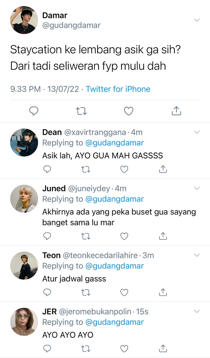 apricothyuck's tweet photo. 024. Staycation grup mendang-mending anjay. https://t.co/nBGDkhdur6