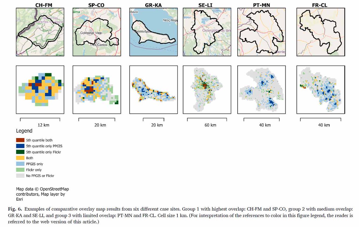Olafsson et al. compare #PPGIS & social media data to elicit landscape values. Key finding: Results differ, and complementary use could harness insights into wider value spectrum from PPGIS and into relationships with and to landscapes from social media 👉authors.elsevier.com/sd/article/S01…