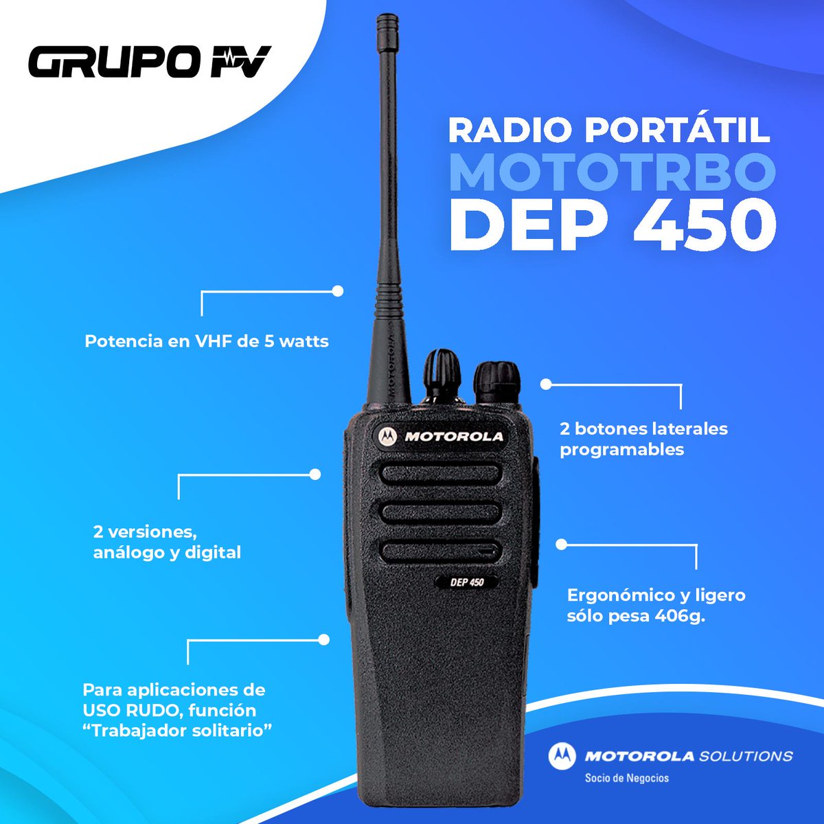grupopvmx's tweet photo. DEP450 Radio portátil análogo y/o digital Motorola
https://t.co/mOjG8bV7do https://t.co/vMZZlpzrK2