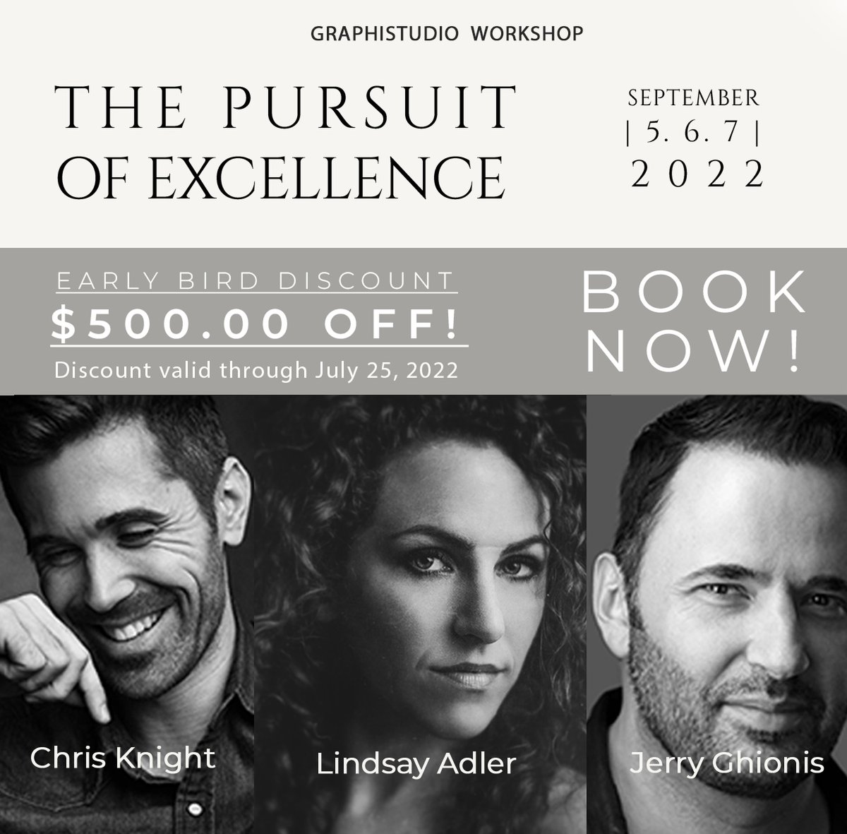 Learn from  <a href="/lindsayadler/">Lindsay Adler</a>  <a href="/CKnightPhoto/">Chris Knight</a> and I at the <a href="/graphistudio/">Graphistudio</a> castle in Italy September 5, 6 and 7. Save $500 with the early bird discount - Valid through July 25, 2022. Can't wait!

Click here for more details: graphistudio.com/en/accademia/t…