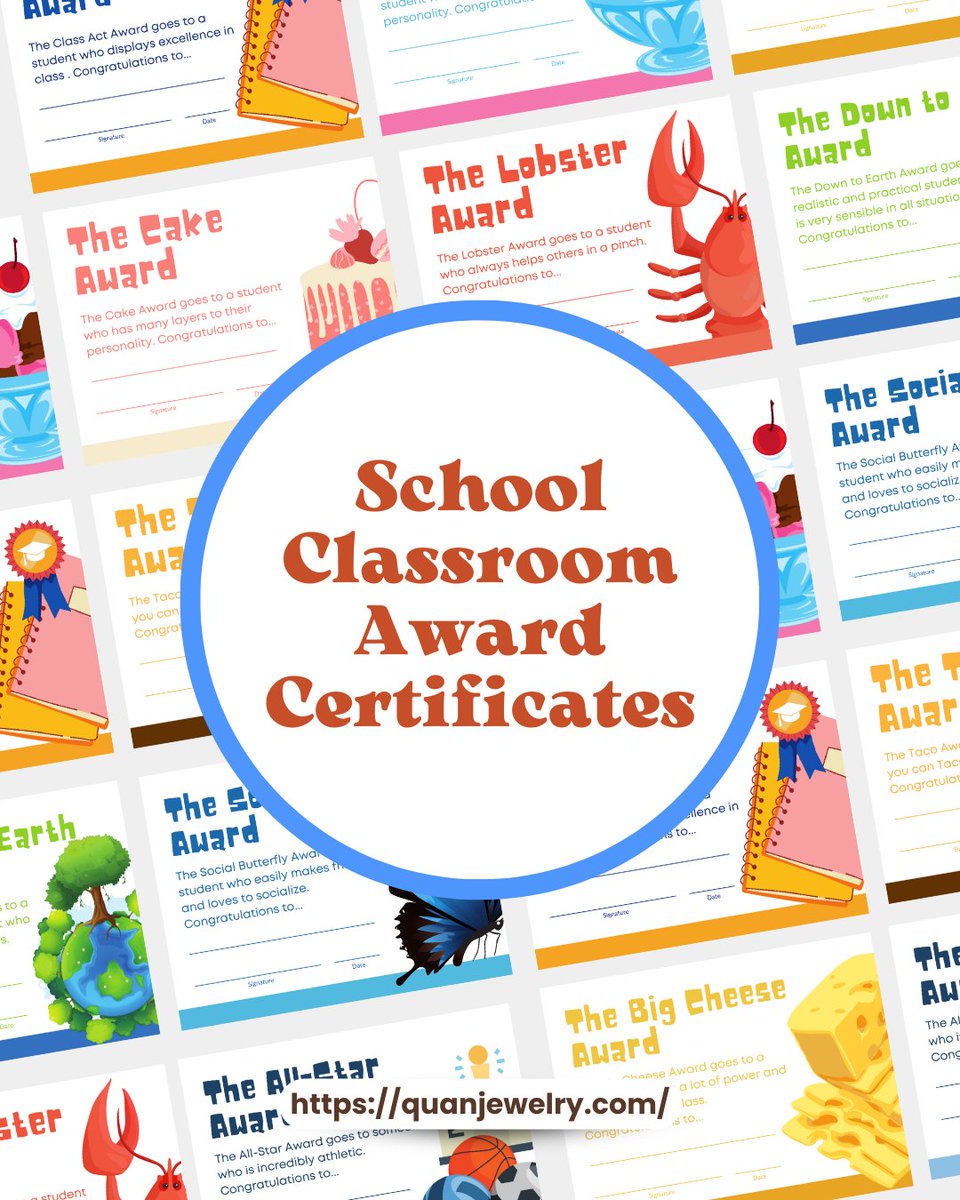Award your students with these School Classroom Award Certificates! 

Just download them for FREE at quanjewelry.com/products/free-…

#quanjewelry #backtoschool #schoolprintables #school #printables #freeprintables #design #designprints #print #worksheet #schoolworksheet #coloring