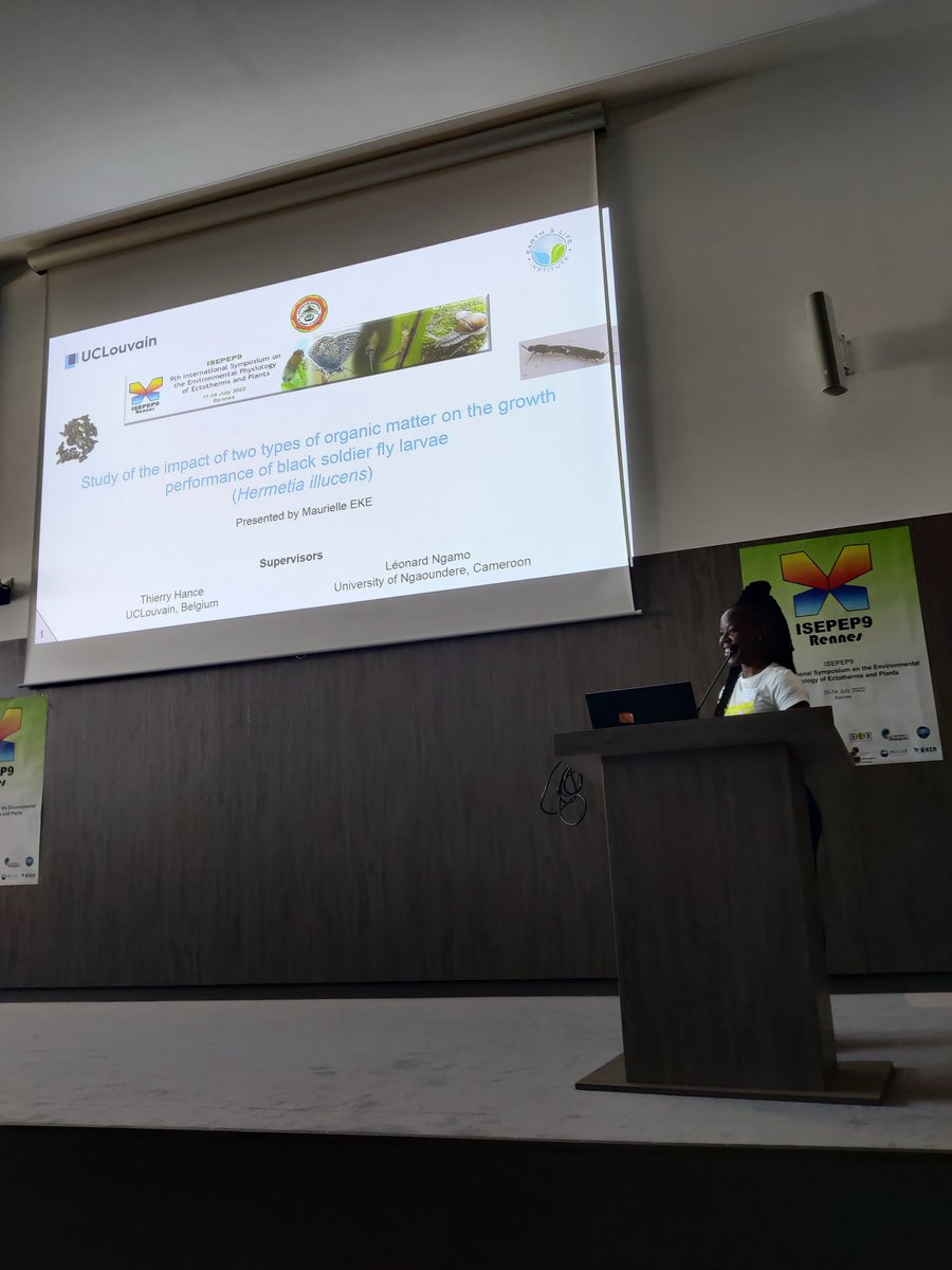 Next is Maurielle Eke on the impact of two types of organic matter on the growth performance of black soldier fly larvae ! 

#ISEPEP9