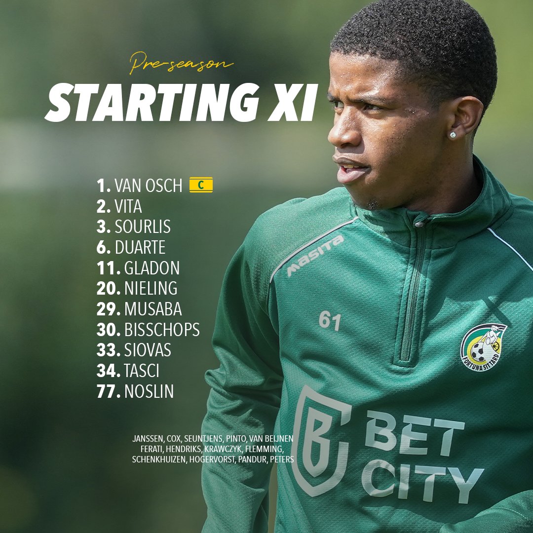 FortunaSittard's tweet image. 𝗦𝘁𝗮𝗿𝘁𝗶𝗻𝗴 𝗫𝗜

▪️ Remy voor de eerste keer bij de selectie;
▪️ Siovas keert terug in het (geel-)groen. 

#SamenNaoVeure #FORVVCS