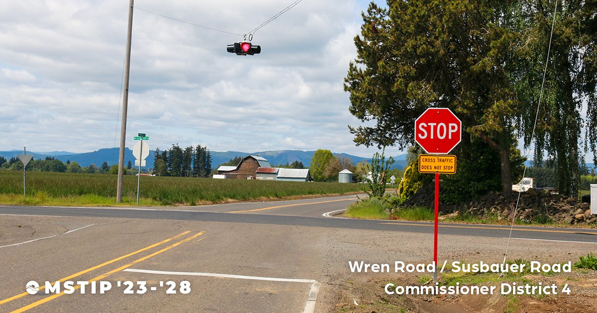 washcoroads's tweet photo. Roundabout, realignment, traffic signal ... improvements to the Wren/Susbauer roads intersection is 1 of 25 projects proposed for #MSTIP funding. We need to trim the project list. Help us select projects to benefit our area. Visit https://t.co/HYF3jLJdv7 https://t.co/uviTXf2Qlw