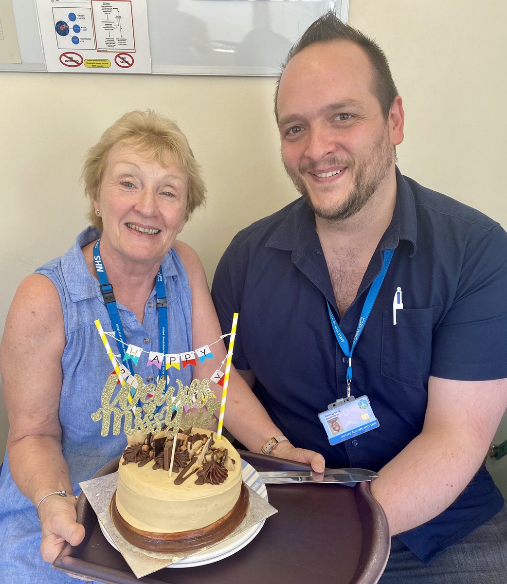 Joint celebration cake - Happy birthday Sue and we will miss you on the shared decision making council David. Good luck in your new ACP role David xx