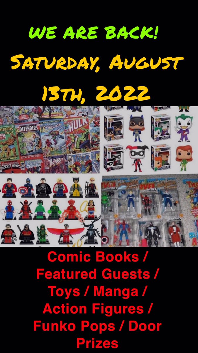 We are back! Check the website out for complete details. LehighValleyComicConvention.com #comicbooks #Collectibles #cosplay #familyfun #Pennsylvania #Toycollecting #FeaturedArtist #lvcc #LehighValley #comics #ComicArt #comiccon2022 #ComicCon #comicartist #comiccommunity #collector