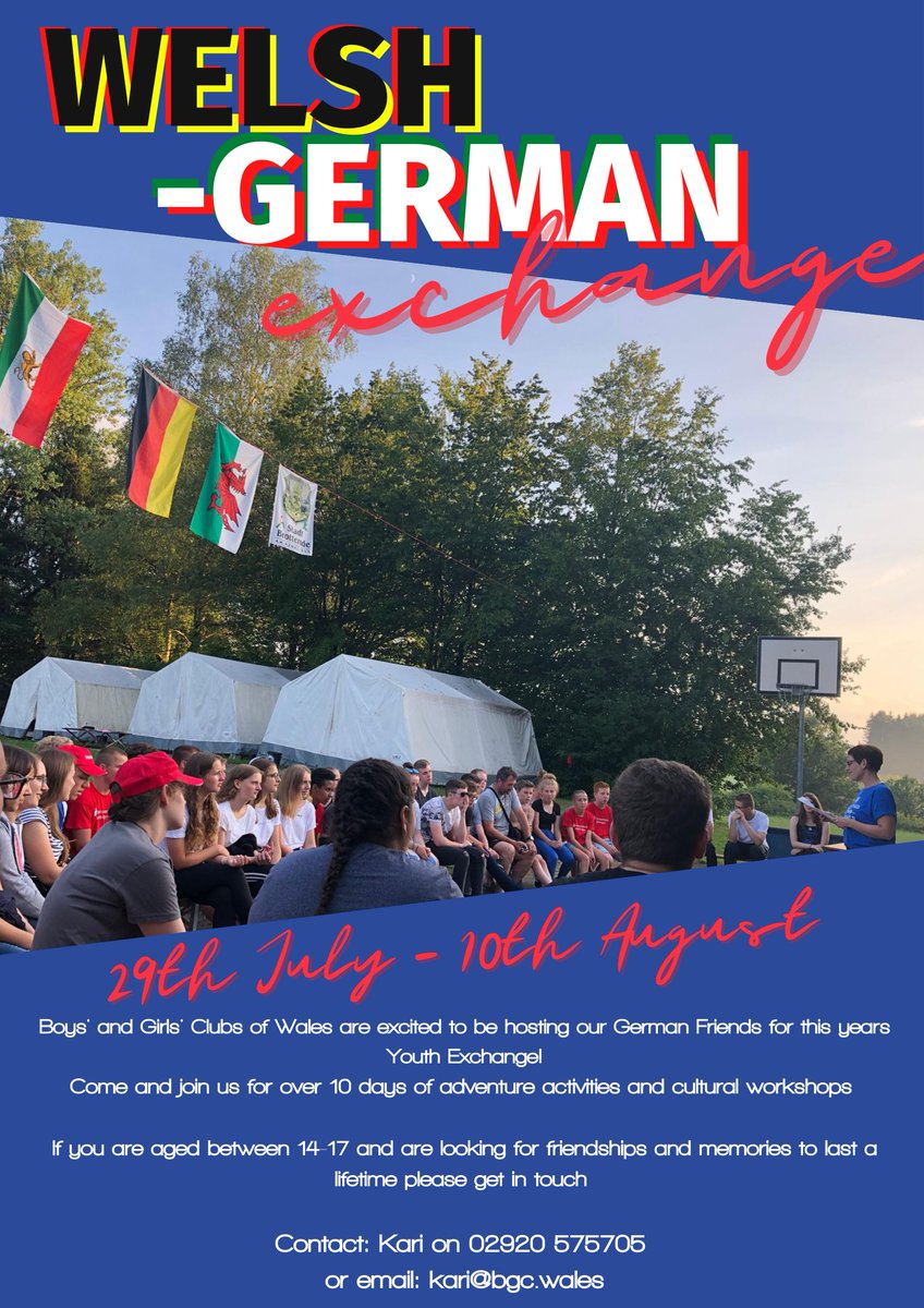bgcwales_kari's tweet photo. There are super limited spaces on this years #international #opportunity 🏴󠁧󠁢󠁷󠁬󠁳󠁿 🇩🇪 please drop us a message if you’d like to be part of this years #YouthExchange https://t.co/dPDrkNnFex