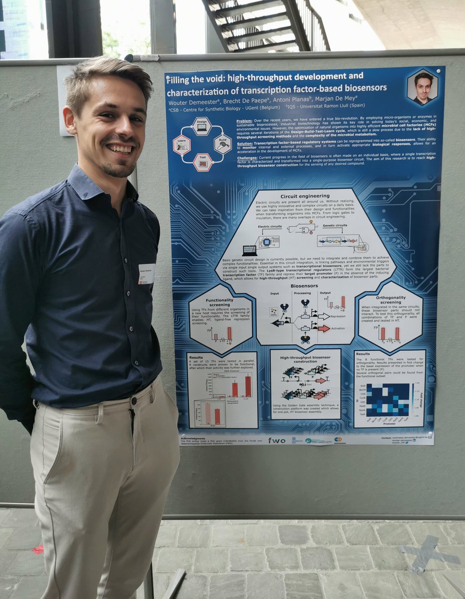 Last week, I had the opportunity to present my poster on high-throughput biosensor construction and characterisation at <a href="/NSABS2022/">National Symposium Applied Biological Sciences</a>. Thanks to the organisers for the interesting conference! <a href="/CSB_UGent/">Centre for Synthetic Biology</a> #biosensors #ugent #PhD