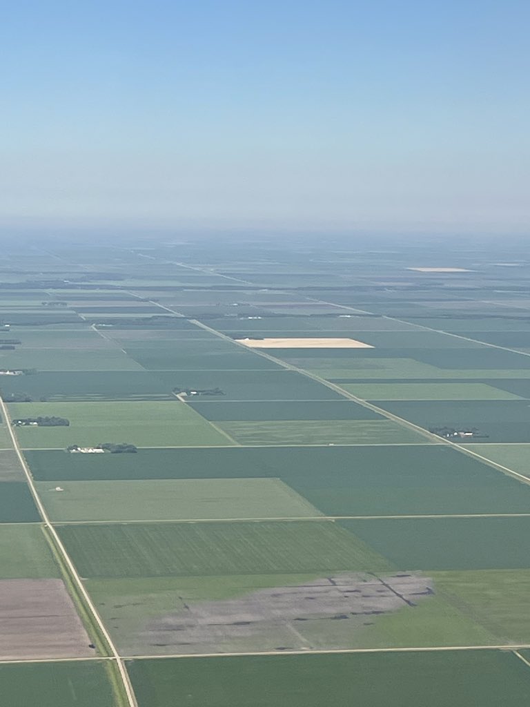 ndrockfarmer's tweet photo. You can tell the fields were #plantedgreen this spring from the air!! #consrvation #covercrops @NDSUsoilhealth https://t.co/fTwShoGSPP